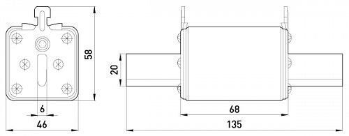 Предохранитель плавкий e.industrial.f.NT1.100, габарит 1, 100А