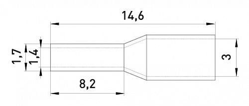 Ізольований наконечник втулковий e.terminal.stand.e1008.black 1,0 кв.мм, чорний