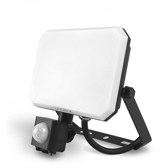 LED прожектор F3 30W 5000K з датчиком руху 220V Black VIDEX , VLE-F3-0305B-S, 5000