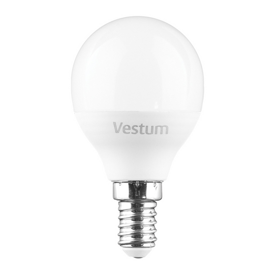 Світлодіодна лампа Vestum G45 8W 3000K 220V E14 1-VS-1212, 3000, 768