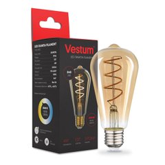 Филаментная лампа Vestum "винтаж" golden twist ST64 Е27 4Вт 220V 2500К 1-VS-2703, 2500