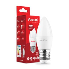 Светодиодная лампа Vestum C37 6W 4100K 220V E27 1-VS-1301, 4100