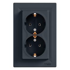 Розетка 2-я с заземлением Антрацит EPH9900171 ASFORA Schneider Electric, 10081, Антрацит