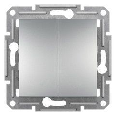Выключатель кнопочный 2-кл Алюминий EPH1100161 ASFORA Schneider Electric, 9931, Алюминий