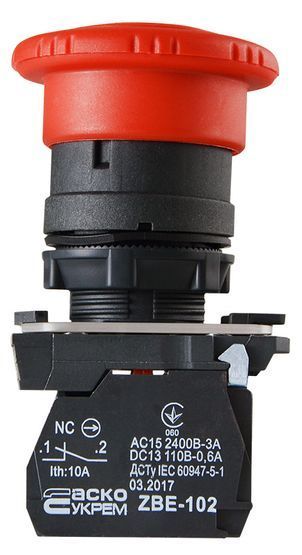 TB5-AS542 Кнопка безпеки.Повернення поворотом. d40mm АСКО
