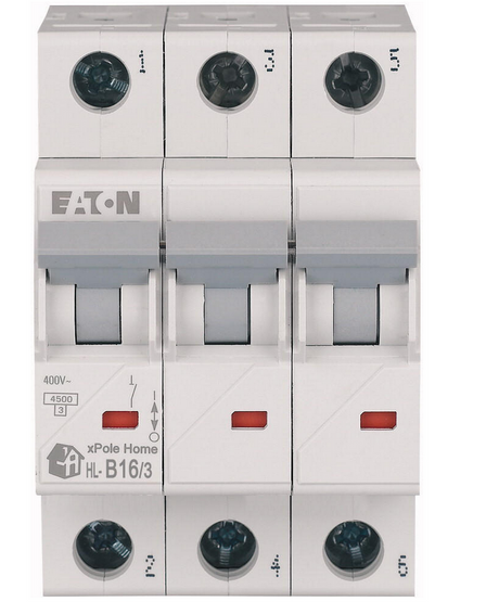 Автоматичний вимикач HL-В16/3п 3 полюси 16А х-ка В xPole Home EATON, 10171