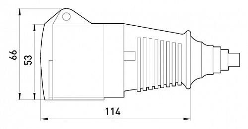 Силова розетка переносна 2Р+Z, 250В, 16А, IP44