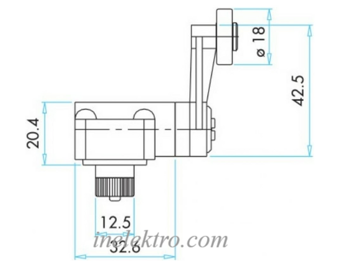 Кінцевий вимикач L5K13MEM121 з пластиковою консоллю та металевим роликом D=18мм (1НО+1НЗ) EMAS