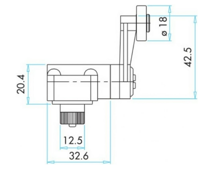 Концевой выключатель L5K13MEM121 с пластиковой консолью и металлическим роликом D=18мм (1НО+1НЗ) EMAS