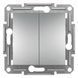 Вимикач кнопковий 2-кл Алюміній EPH1100161 ASFORA Schneider Electric, 9931, Алюміній