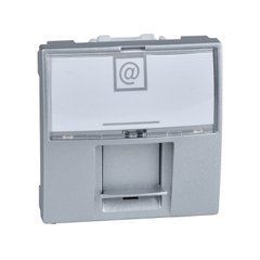 Розетка компьютерная RJ45 (Kat 5e) UTP 2М Алюминий MGU3.411.30 UNICA Schneider, 7909, Алюминий