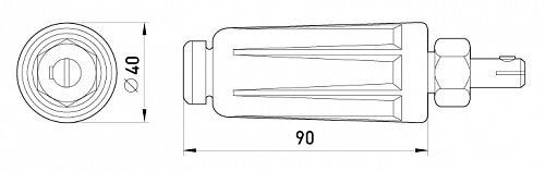 Штекер силовий однополюсний переносний, 50-95 кв.мм, max I=315A