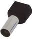 Изолированный наконечник e.terminal.stand.te.2.1.5.black (TE1512 black) 2x1,5 кв.мм, черный
