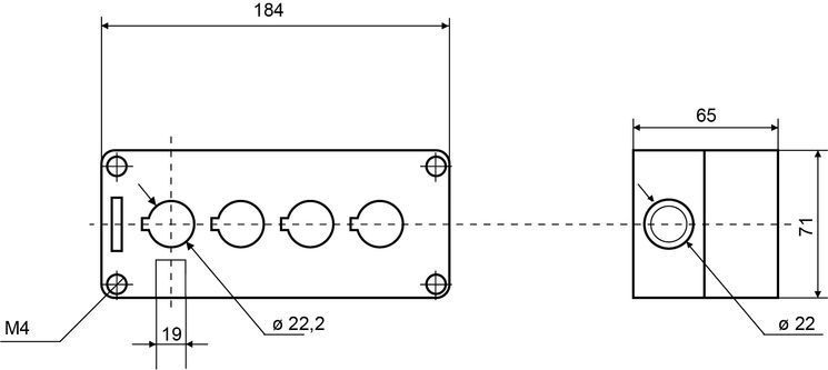 Корпус HJ9-4 (4-місний) жовтий АСКО