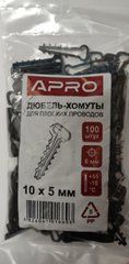Дюбель-ялинка плоский 10 мм чорний APRO