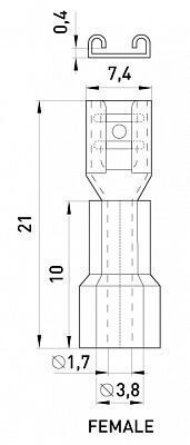 Изолированный наконечник e.terminal.stand.fdd1.25.250 (dd.f.0,5.1,5.1)