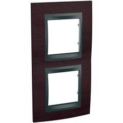 Рамка 2-я вертикальная "Венге", Графит MGU66.004V.2M3 Unica Top Schneider, 8560, Венге