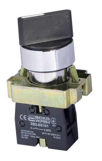 XB2-BD41 Кнопка поворотна 2-поз. з самоповерненням. Станд. ручка
