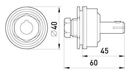 Штекер силовой однополюсный стационарный, 50-95 кв.мм, max I=315A