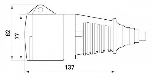 Силова розетка переносна 3Р+N, 400В, 32А, IP44