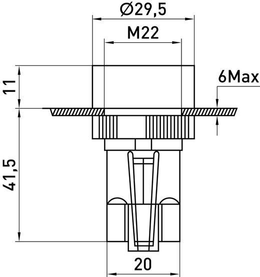 Кнопка пластиковая без фиксации e.mb.ea145 красная 1NO+1NC E.NEXT