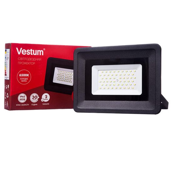 Світлодіодний прожектор Vestum 50W 4300Лм 6500K 185-265V IP65 1-VS-3004, 1-VS-3004, 6500