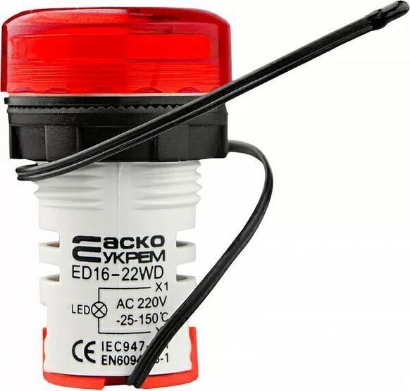 Круглый термометр ED16-22WD -25&deg;С - 150&deg;С (красный)
