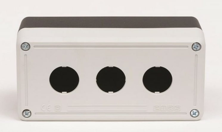 Пост PY3BOS IP65 чорно-сірий 3 кнопковий порожній EMAS