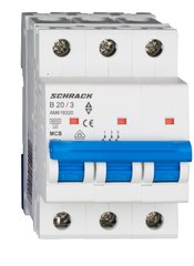 Автоматичний вимикач 6кА 3п 20А х-ка B Schrack