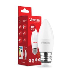Светодиодная лампа Vestum C37 8W 3000K 220V E27 1-VS-1310, 3000