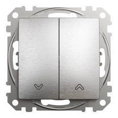 Вимикач для жалюзі електронне блокування, Матовий алюміній, Sedna Design Schneider Electric SDD170104, Матовый алюминий
