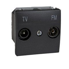 Розетка TV-R оконечная 2М Графит MGU3.452.12 UNICA Schneider, 7966, Графит