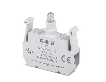Блок-контакт підсвітки B5 з білим світлодіодом 12-30 В AC/DC EMAS