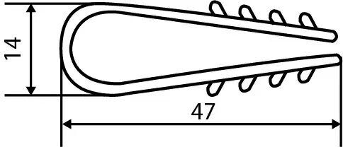 Дюбель-елочка (д 12) черный под круглый кабель (уп.100шт)