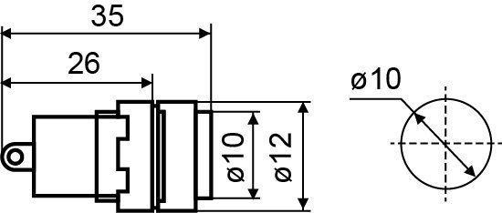 Сигнальна арматура AD22E-10DS червона 24V АC/DC
