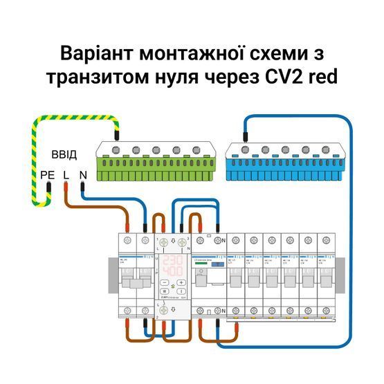 Реле напруги з контролем струму ZUBR CV2-32 red