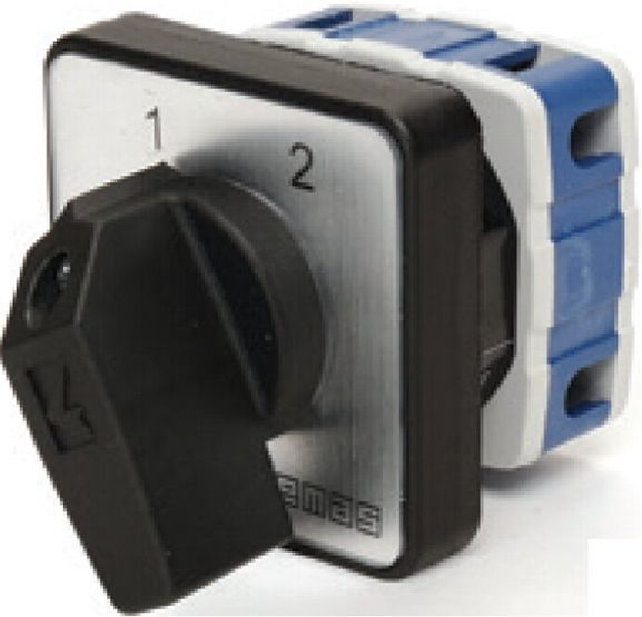 Кулачковый переключатель полюсов реверсивный 1-полюсный (1-2) 10А PSA010KD133S, EMAS
