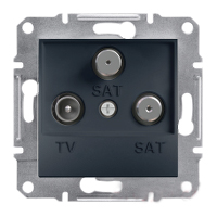 TV-SAT-SAT Розетка EPH3600171 кінцева (1dB) ASFORA Schneider Electric Антрацит, 0808