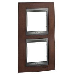 Рамка 2-я вертикальная "Табак", Графит MGU66.004V.2M4 Unica Top Schneider, 8561, Табак