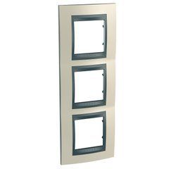 Рамка 3-постова вертикальна "Титановий" Графіт MGU66.006V.295 Unica Top Schneider, 8611, Титан