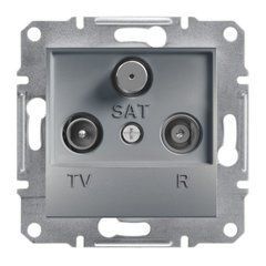 TV-R-SAT розетка концевая 1dB Сталь EPH3500162 ASFORA plus Schneider Electric, 9984, Сталь