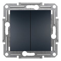 Выключатель кнопочный 2-кл Антрацит EPH1100171 ASFORA Schneider Electric, 9934, Антрацит