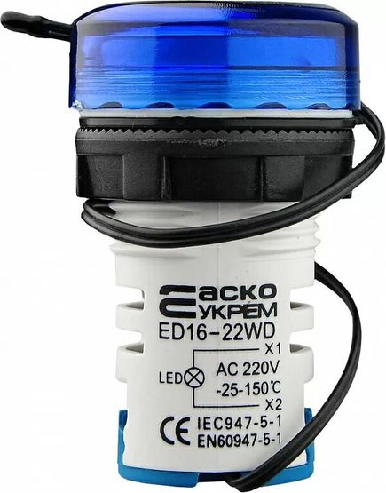 Круглый термометр ED16-22WD -25°С - 150°С (синий)
