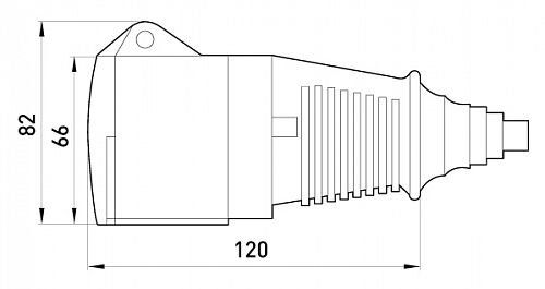 Силова розетка переносна 3Р+N+PE, 250/400В, 16А, IP44
