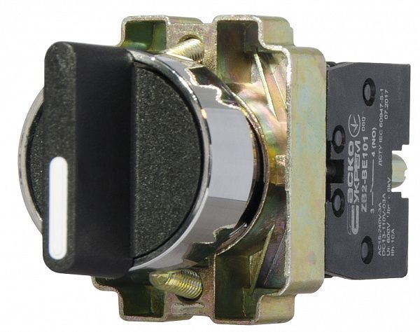 XB2-BD53 кнопка поворотная 3-поз. з самовозвратом Станд. ручка