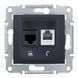 Розетка компьютер+телефон RJ11 + RJ45 cat.5e UTP SDN5100170 Графит Sedna Schneider, 7456, Графит