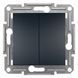 Вимикач кнопковий 2-кл Антрацит EPH1100171 ASFORA Schneider Electric, 9934, Антрацит
