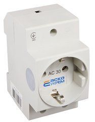 Розетка на дин рейку заземлением AC30 2Р+РЕ