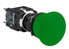 Кнопка "грибок" без фіксації d=30мм (1НЗ) зелена D200YM30Y, EMAS