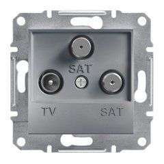 TV-SAT-SAT розетка концевая 1dB Сталь EPH3600162 ASFORA plus Schneider Electric, 9990, Сталь